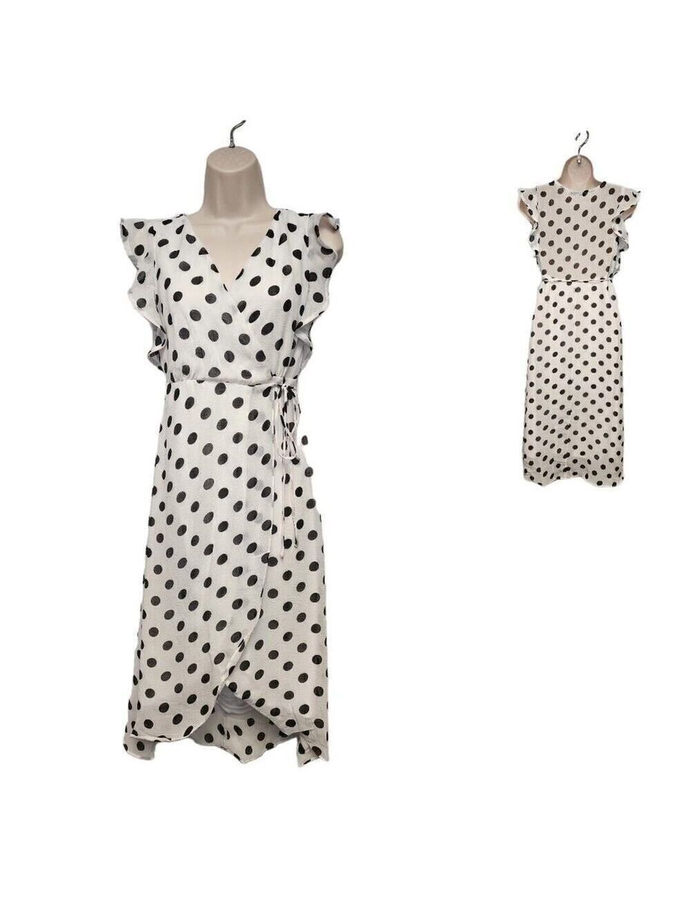 Favlux Fashion Womens Polka Dot Wrap Dress Small